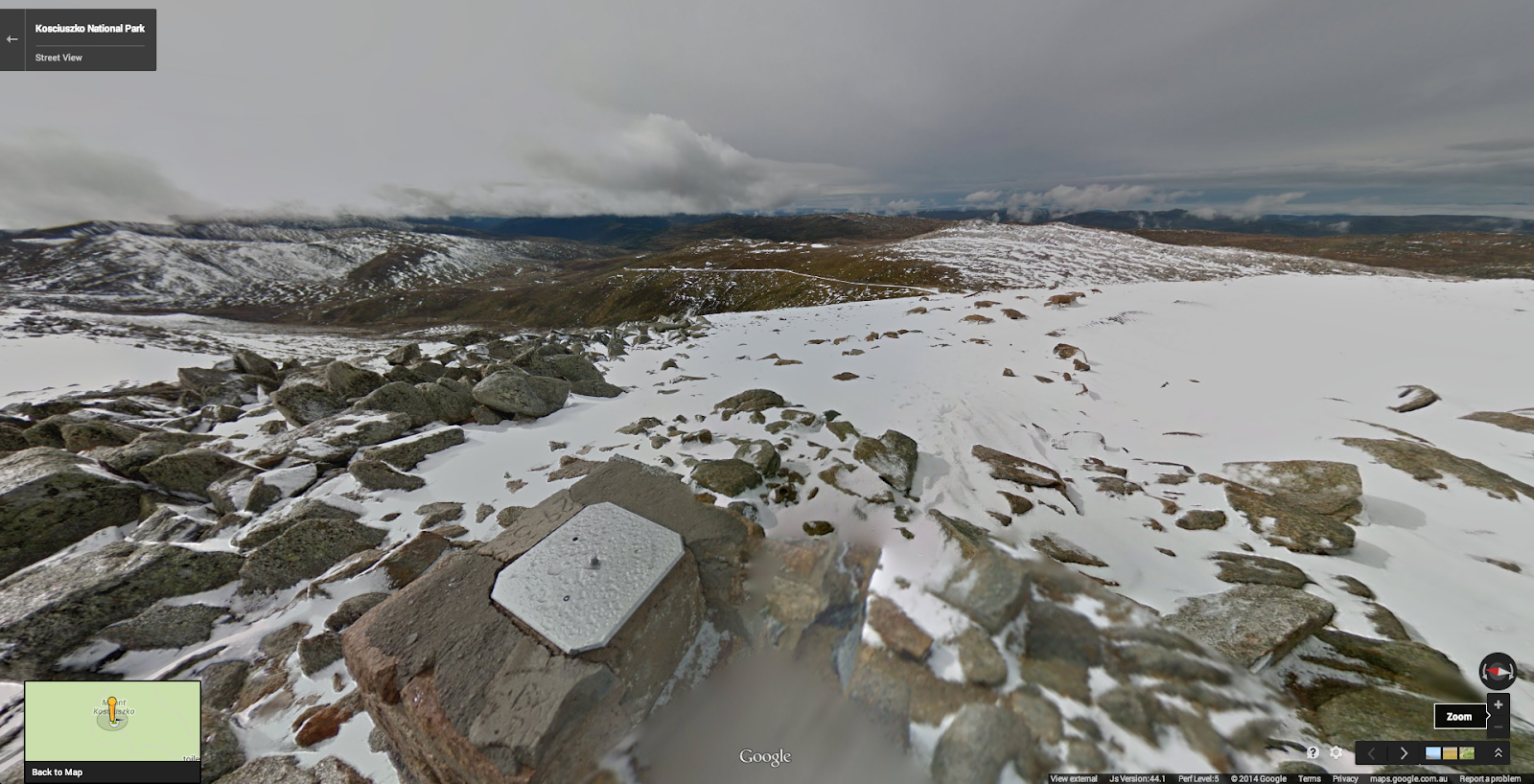 At the summit of Mount Kosciuszko